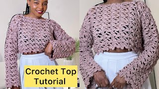 EASY Crochet Floral Top Tutorial - 2 Row Repeat