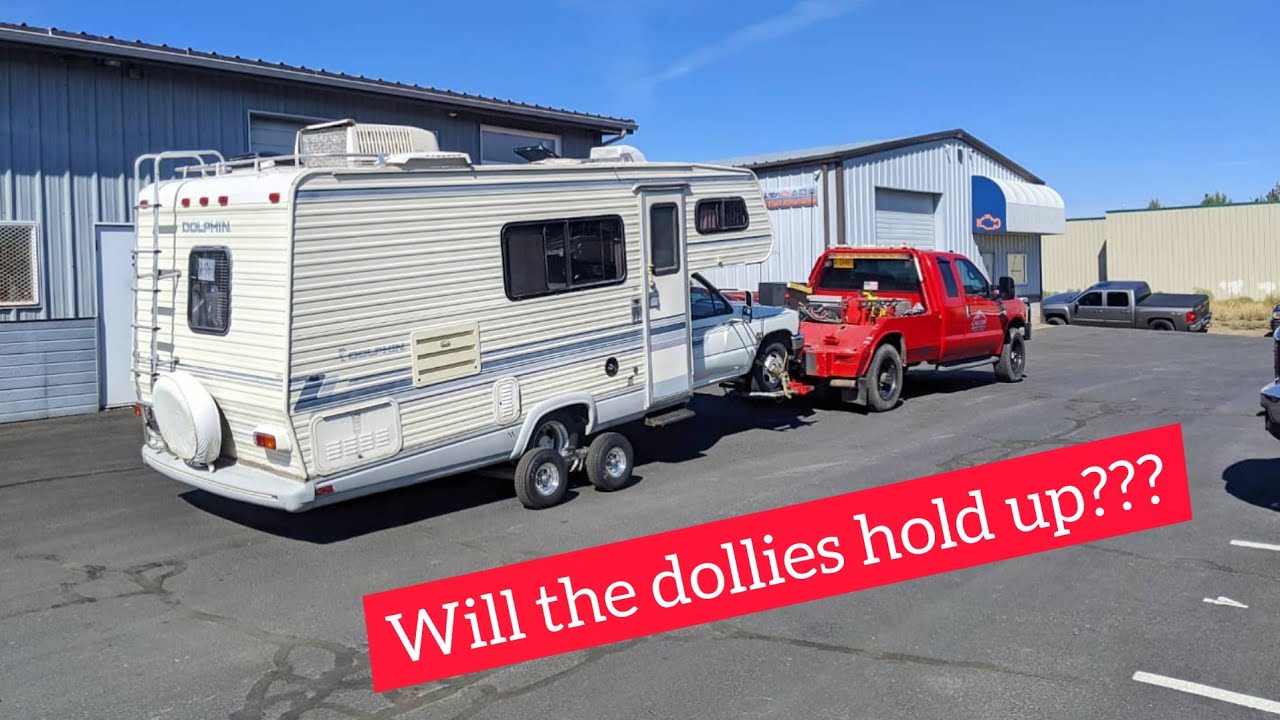 Towing a motorhome on Collins dollies! YouTube