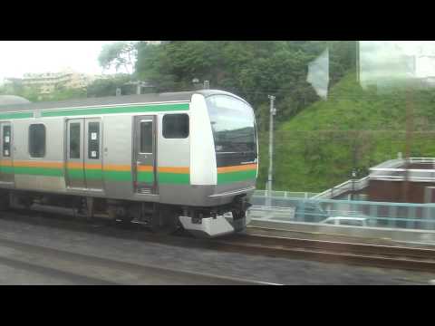 東海道線E233系  湘南新宿ﾗｲﾝE231系  併走 保土ヶ谷～東戸塚
