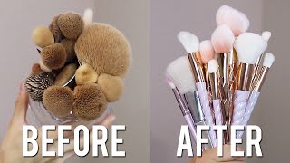 HOW TO CLEAN MAKEUP BRUSHES !