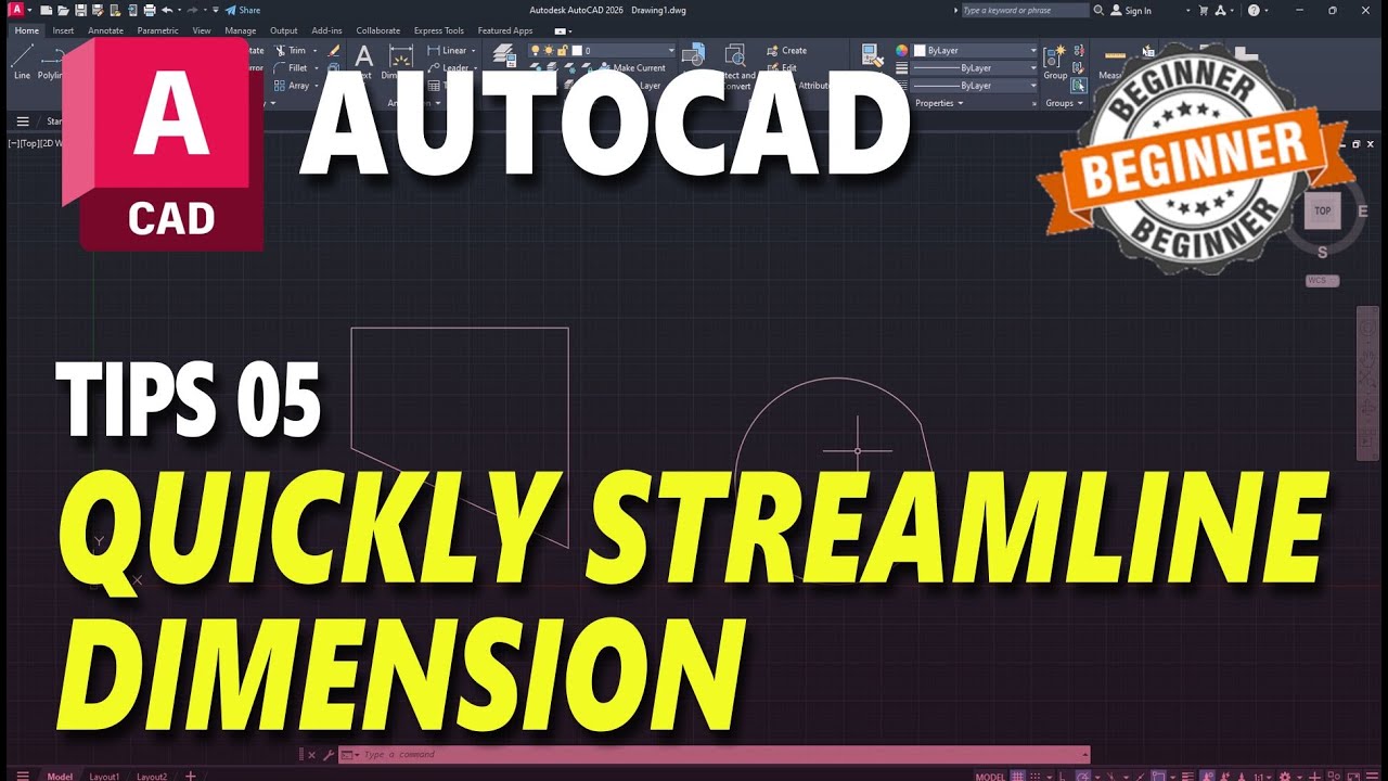AutoCAD Tips 05 Quickly Streamline Dimension - YouTube
