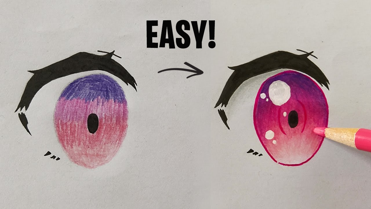 Anime Eyes Coloring Page  Easy Drawing Guides