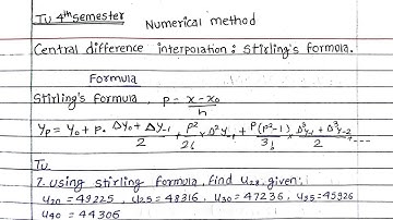 Central Difference Interpolation: Stirling