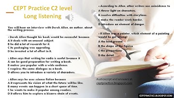 CEPT Practice C2 level listen and select about the writing process