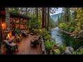 A Calm Forest Porch By The Flowing Stream Firelight Nature Sounds For Sleep Relaxation 