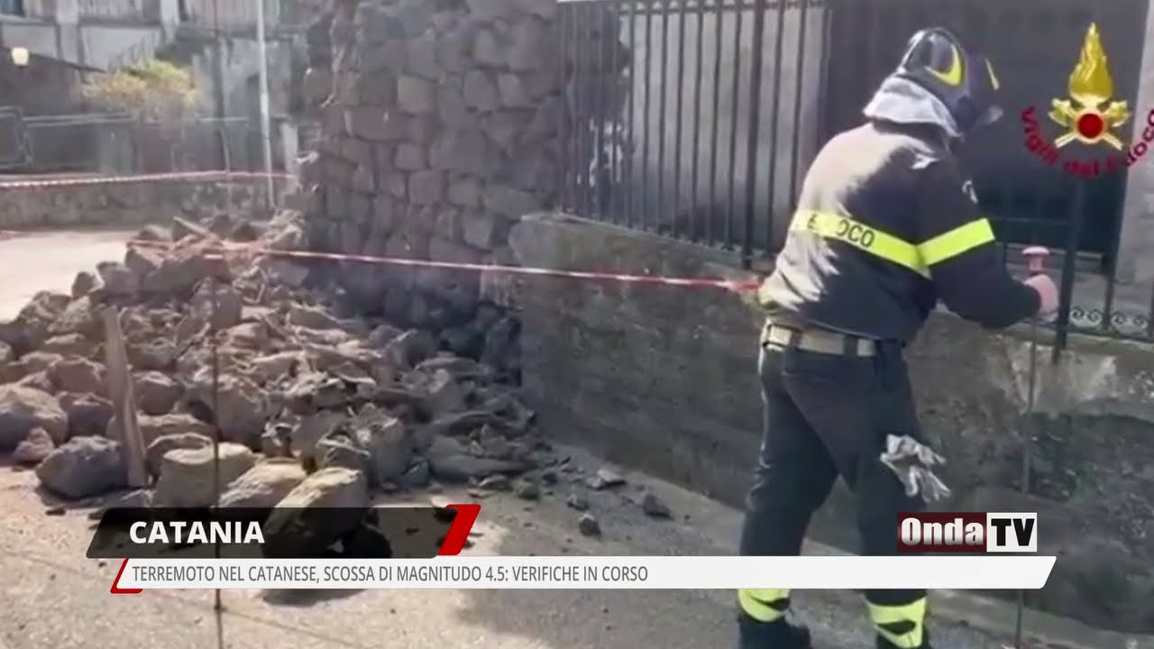 Terremoto nel Catanese, scossa di magnitudo 4 5 verifiche in corso