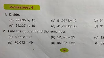 DAV Class 4 unit 4 worksheet 4 ।। Math class 4 chapter 4 worksheet 4 dav public school