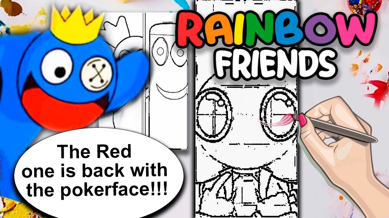 The top four from the Roblox game "Rainbow Friends"! Let's add color to the new coloring book!