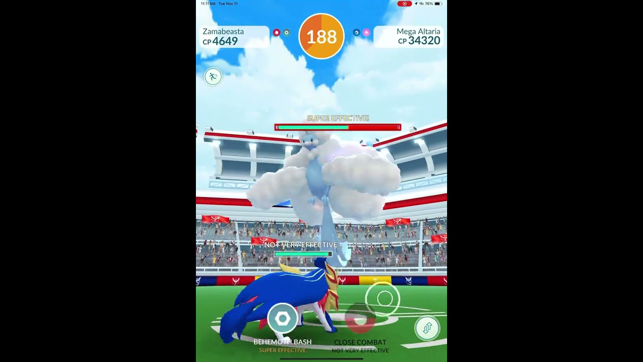 Dragon breath/sky attack mega Altaria solo Pokemon go (no wb, no adv efx, no relobby)