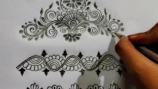 Border Rani Design Door Alpana Design For Laxmipuja Easy Border With Pencil Alpona Design