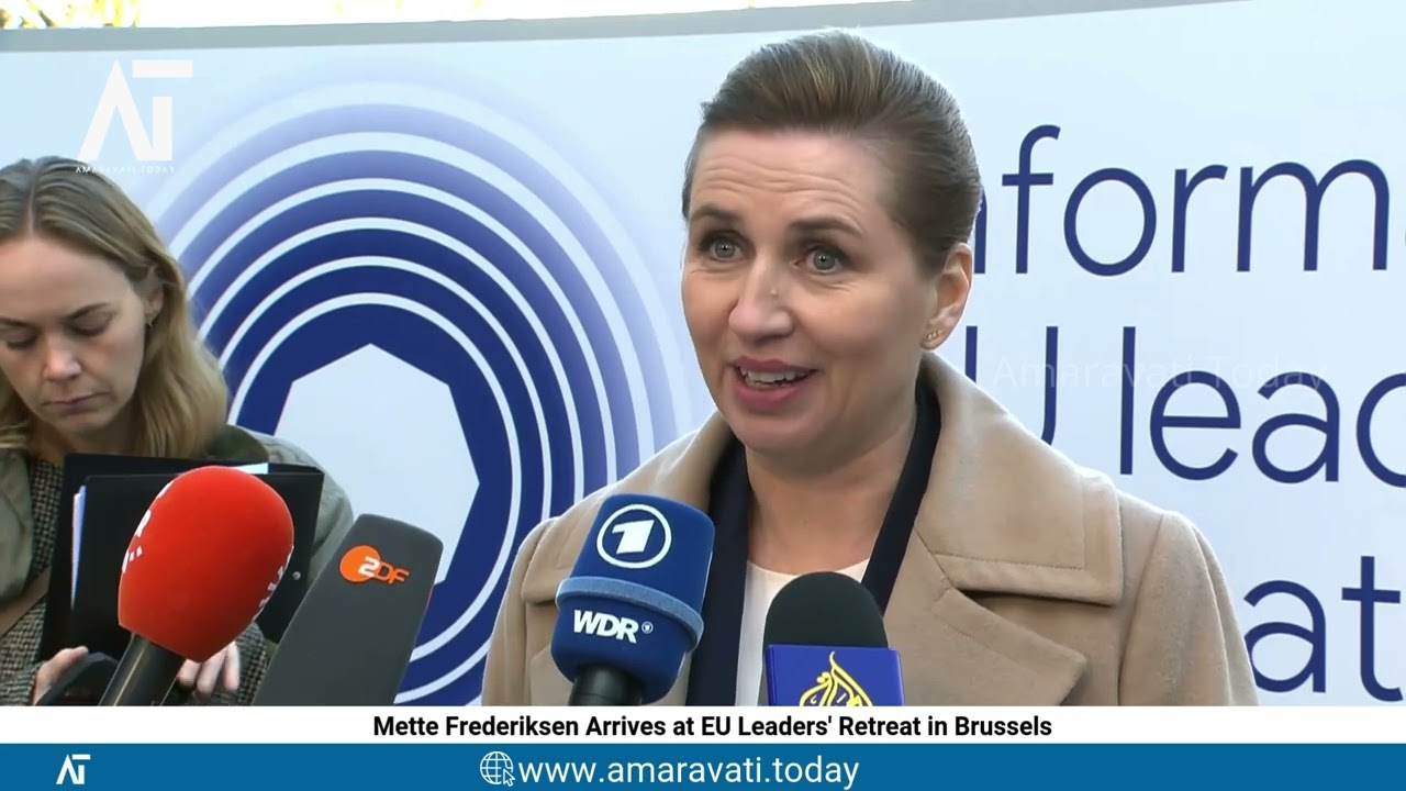 Mette Frederiksen Arrives at EU Leaders' Retreat in Brussels