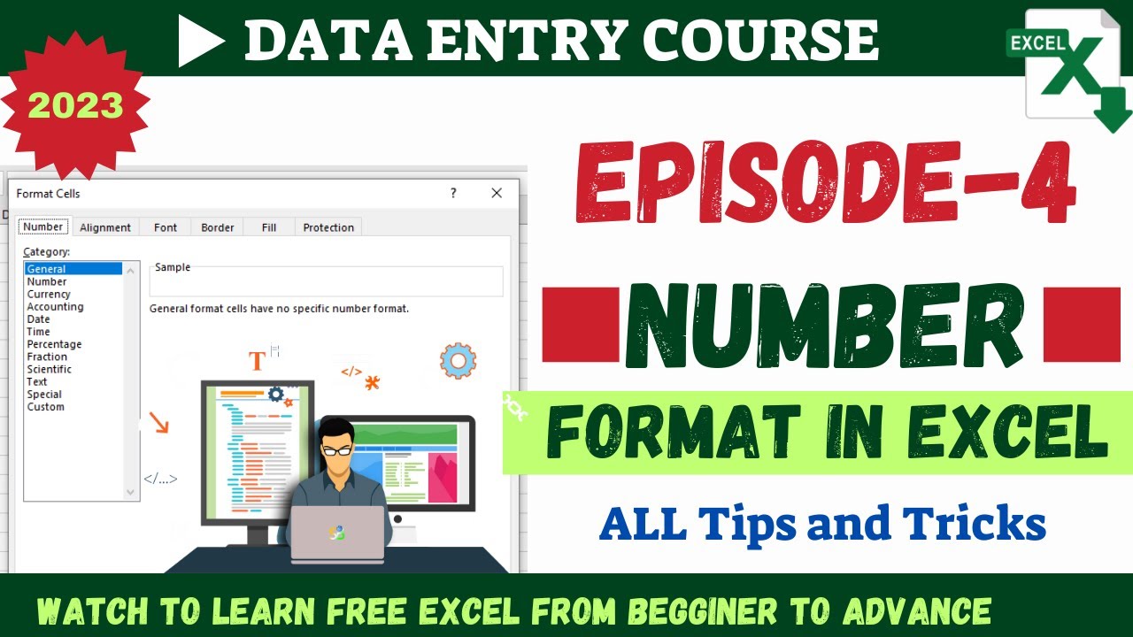 Number format in excel number format kaise kare data entry course in