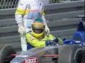 Luca Badoer cries at the 1999 European GP