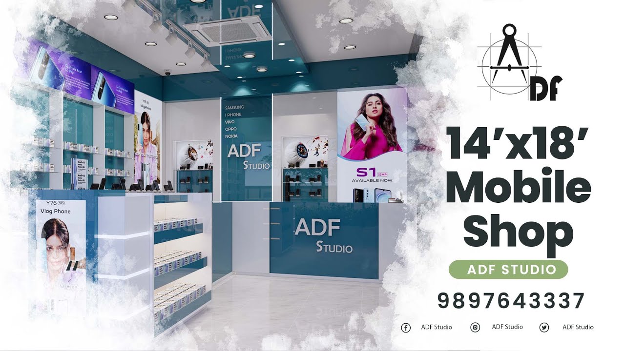 14x18 Modern Mobile Shop Interior Design Latest Mobile Shop Interior