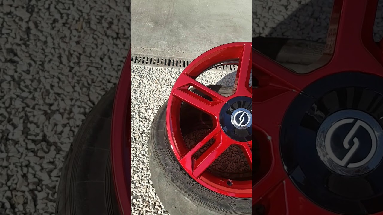 Candy rot pulverbeschichtung hier bei GD Felgentechnik - YouTube