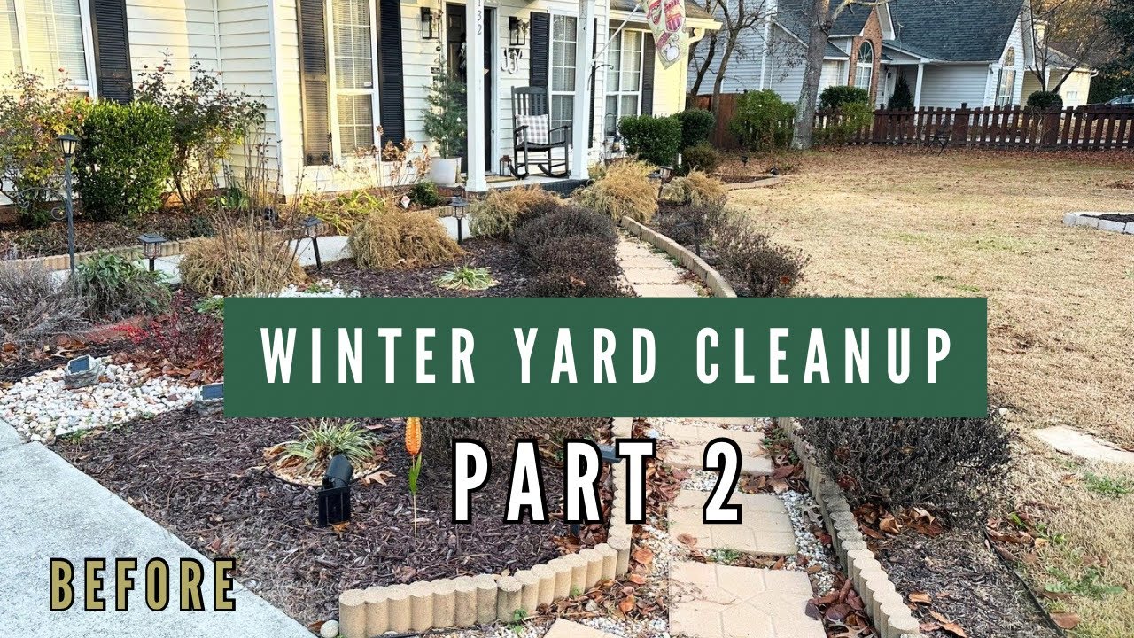 Winter Yard Cleanup Part 2|Preparing for the Chill 🥶 ️⛄️ - YouTube