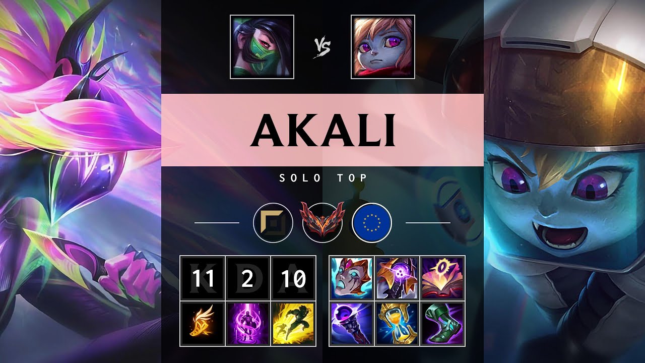 Akali Top vs Poppy: Godlike - EUW Grandmaster Patch 14.24