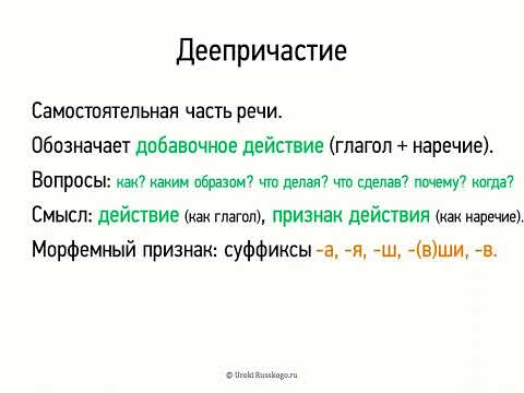 Деепричастие (7 класс, видеоурок-презентация)