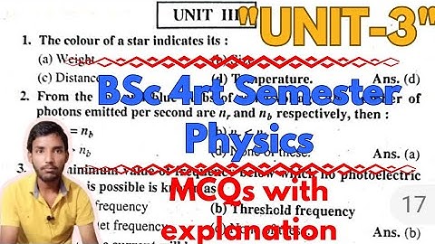 bsc 4rth sem unit 3 mcqs | inadequacies of classical mechanics most important mcqs with explanation