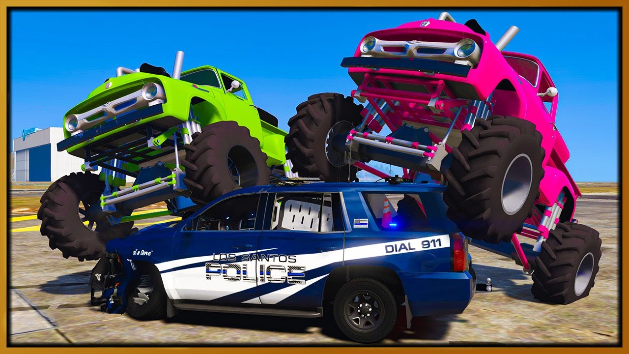 GTA 5 Roleplay crushing cop cars they get MAD RedlineRP YouTube