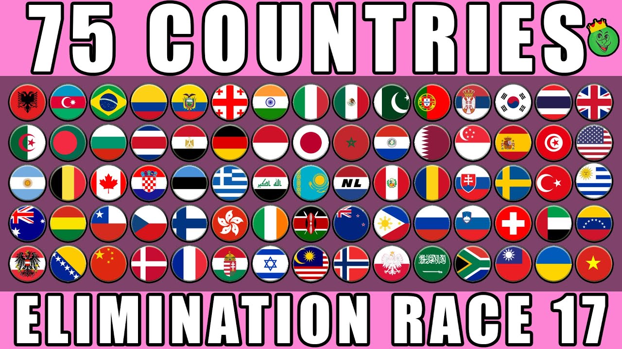 75 Countries Elimination Marble Race in Algodoo Ep. 17 \ Marble Race King