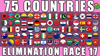 75 Countries Elimination Marble Race in Algodoo Ep. 17 \ Marble Race King
