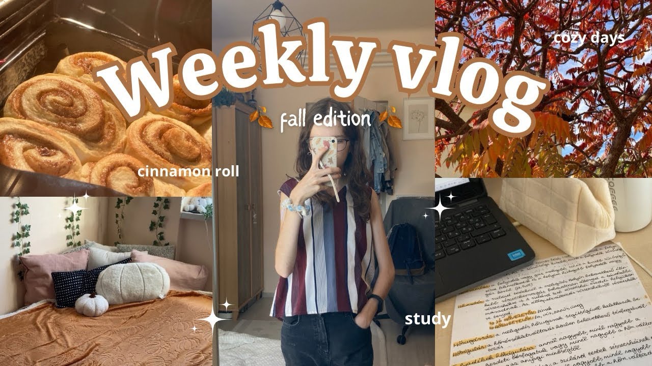 Őszi heti vlog🍂🏫🧸 | tanulás, sütés, őszi hangulat