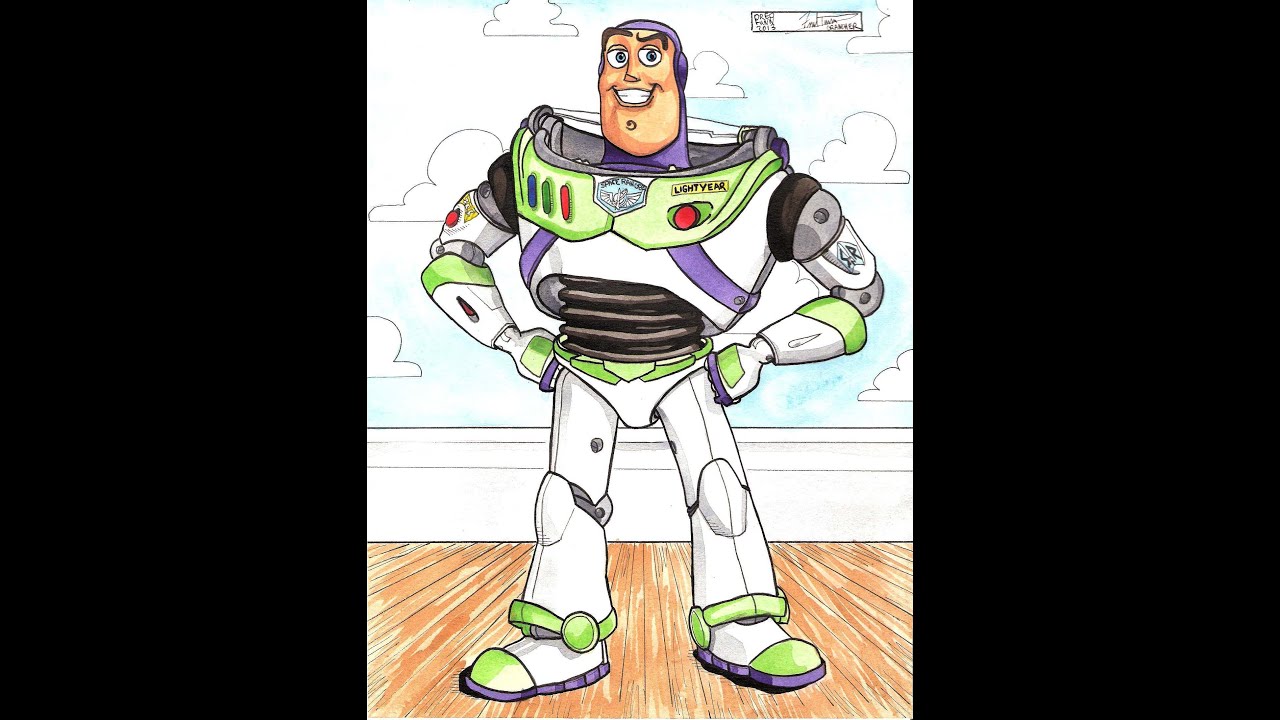 Buzz Lightyear - Toy Story - A Dredfunn Time Lapse Watercolor drawing programs