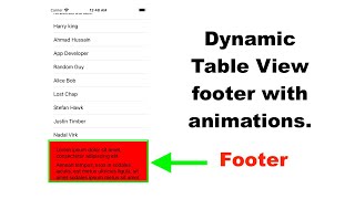 Swift: Dynamic TableView Footer with animations