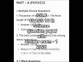 SSLC CLASS 10 th Science (physics )question paper with answer exam - 1||  Karnataka board exam||