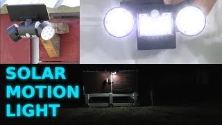 Ollivage Solar Light Outdoor with Motion Sensor, Solar Wall Light with Dual Head Spotlights 30 LED W
