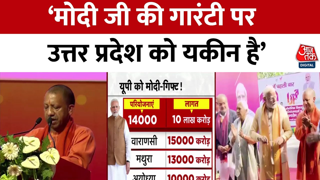 CM Yogi Adityanath Speech: Lucknow में Uttar Pradesh Ground Breaking ...