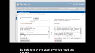 Finding the Citation Style You Need in RefWorks