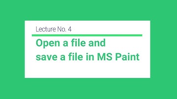 Open a file and save a file in MS Paint | Presented by: First Link Computer