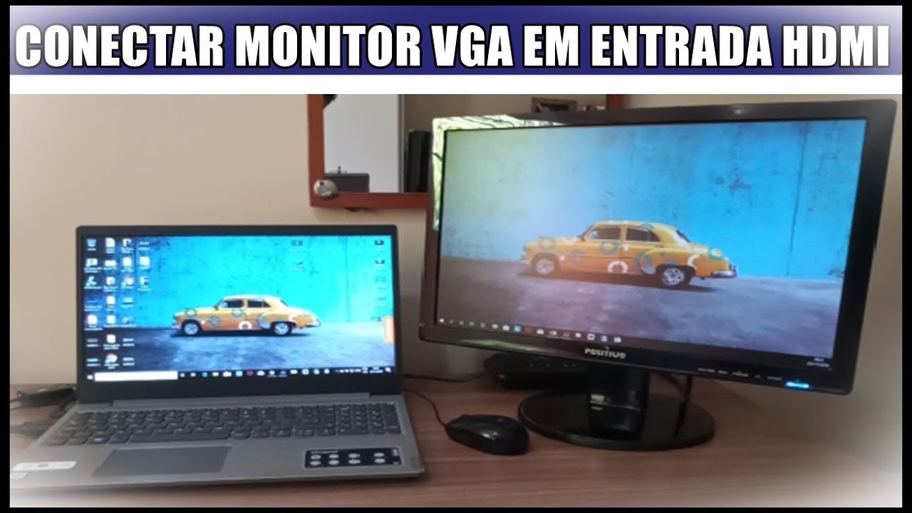 Como Ligar Um Monitor Vga Em Uma Entrada Hdmi De Pc Ou Notebook Youtube