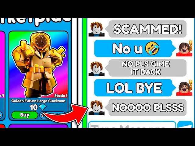 I SCAMMED a SCAMMER for GOLDEN FUTURE LARGE CLOCKMAN in Toilet Tower Defense