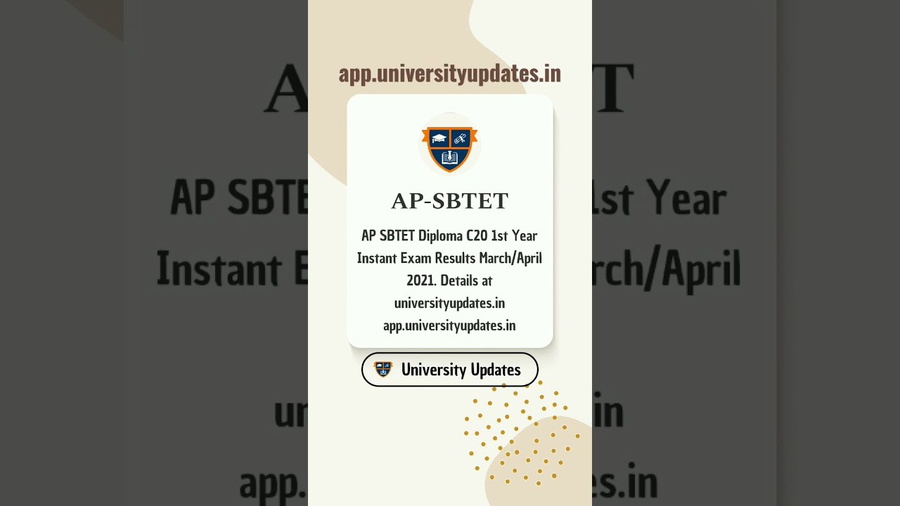 AP SBTET Diploma C20 1st Year Instant Exam Results March/April 2021 @ app.universityupdates.in
