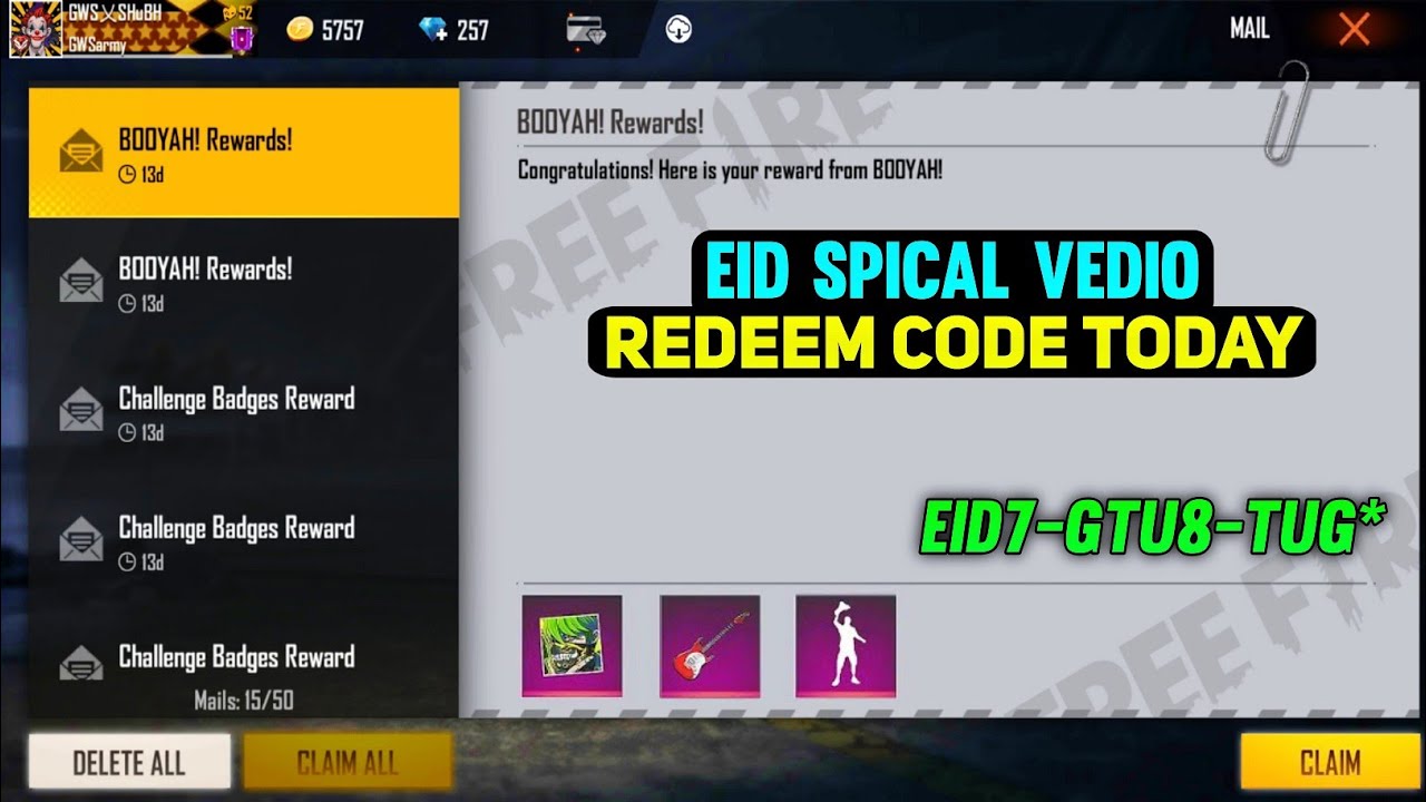Eid special video 1 million views redeem code || 16 may redeem code today