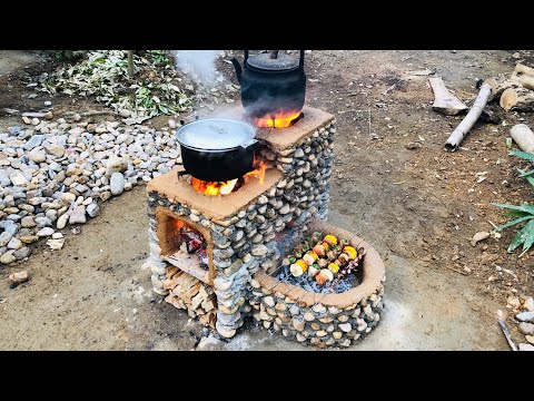 Amazing! Technology For Building Smart Firewood Stove + BBQ 3 in 1Wood Stove