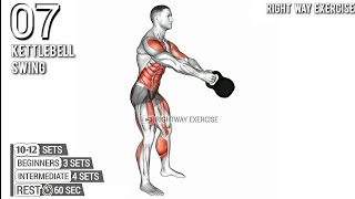 10 Minutes Full Body Kettlebell Workout At Home - Right Way Exercise