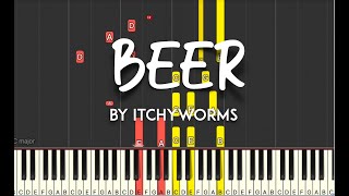 Beer by Itchyworms synthesia piano tutorial + sheet music screenshot 4