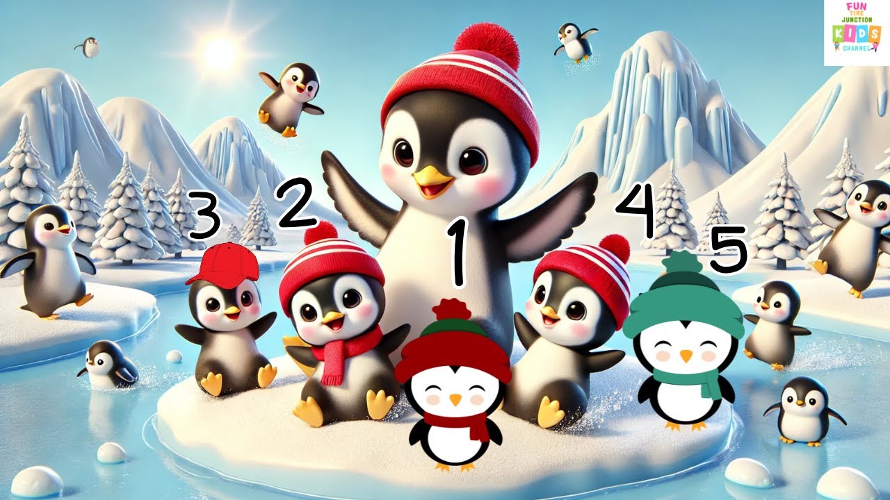 Five Little Penguins | Nursery Rhymes & Kids Songs | Funny Cute 3D Baby ...