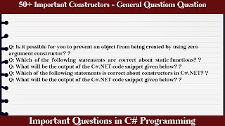 MCQ Questions Constructors - General Questions with Answers