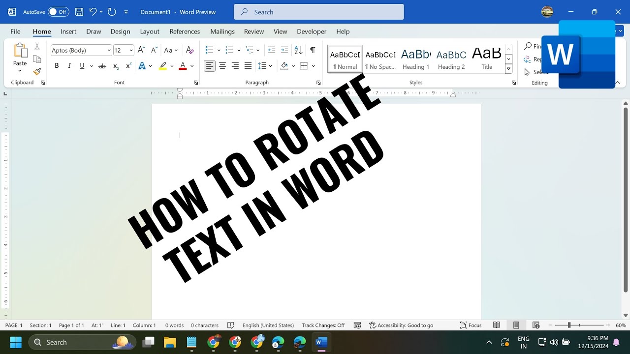 Word Rotating Video How to rotate text in word 2010, 2013, 2015, 365, 2025, 2021, 2019 ...