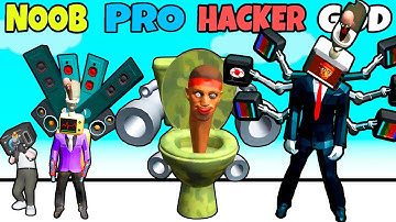 NOOB vs PRO vs HACKER vs GOD in Skibidi Attack Toilet Monster