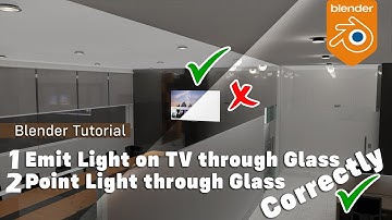 Blender Tutorial: Emit Light from TV and Point Light through Glass Correctly for Cycles / Eevee