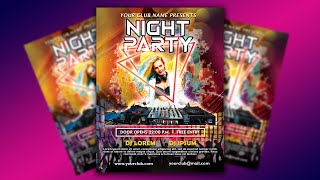 Club Party Flyer Design | Party Poster Design | Night Party Flyer Design | Photoshop Tutorial