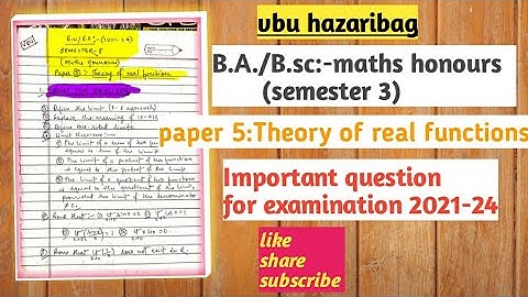 Vbu maths semester 3 paper5 important question 2021-24