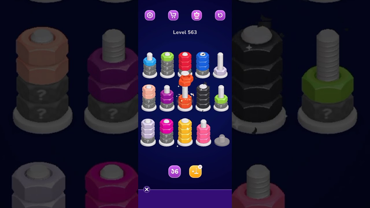 Nut Sort Level 563 Walkthrough | Nuts — Color Sort 563 solution