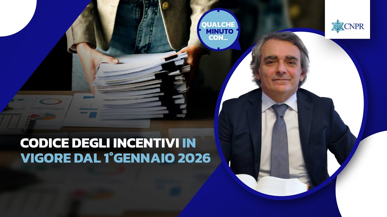 Alessandro Pescari - Codice degli incentivi in vigore dal 1°gennaio 2026